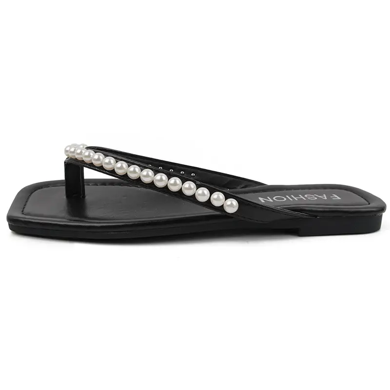 White Pearl Flat Sandals Women Summer 2023 - Image 7