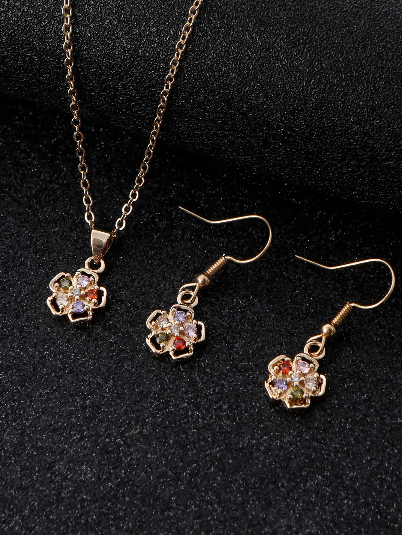 Lucky Zircon Earrings Necklace Set for Women
