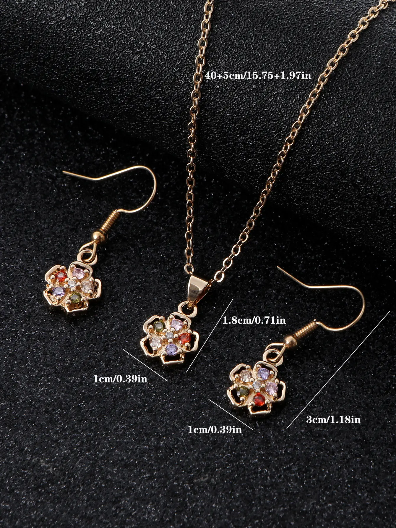 Lucky Zircon Earrings Necklace Set for Women — feature 1