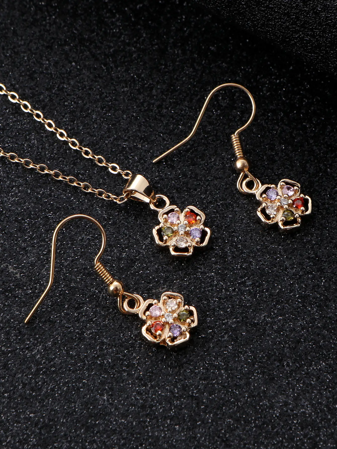 Lucky Zircon Earrings Necklace Set for Women — feature 3