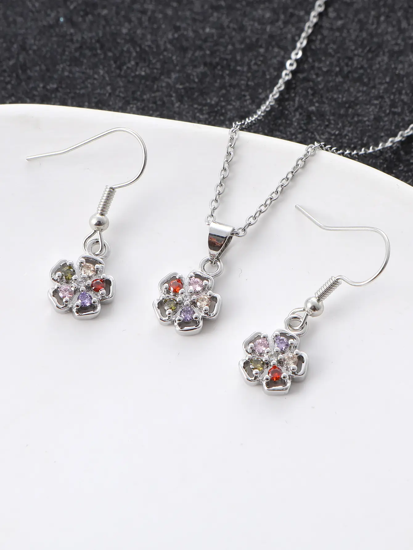 Lucky Zircon Earrings Necklace Set for Women — feature 8
