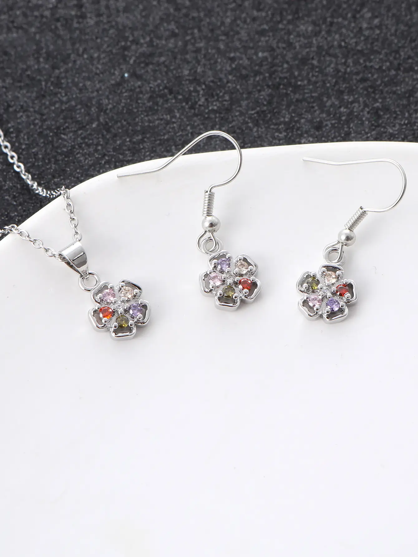 Lucky Zircon Earrings Necklace Set for Women — feature 9