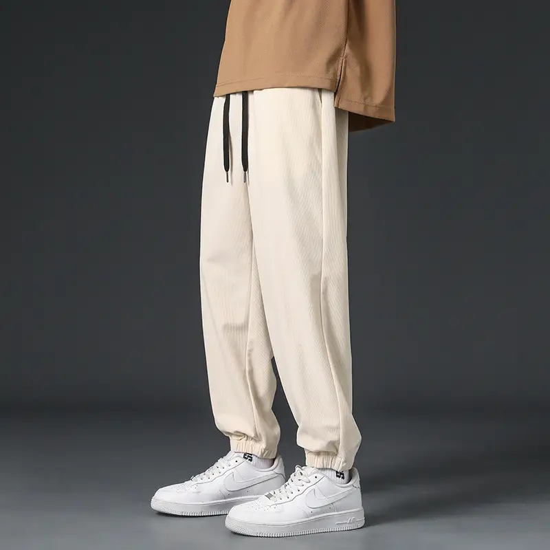 Men Brown Loose Fit Sweatpants Casual Summer