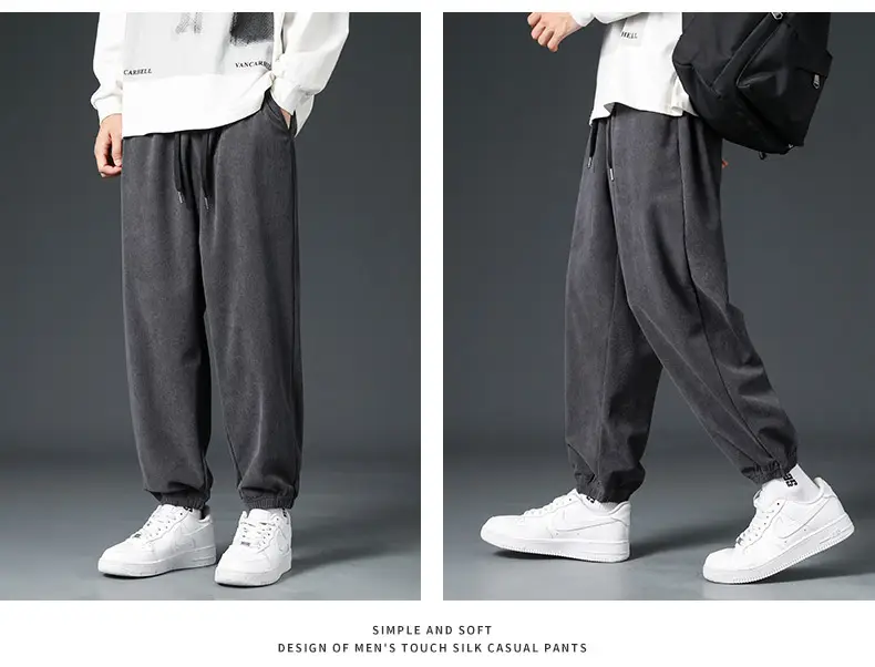 Men Brown Loose Fit Sweatpants Casual Summer — feature 14