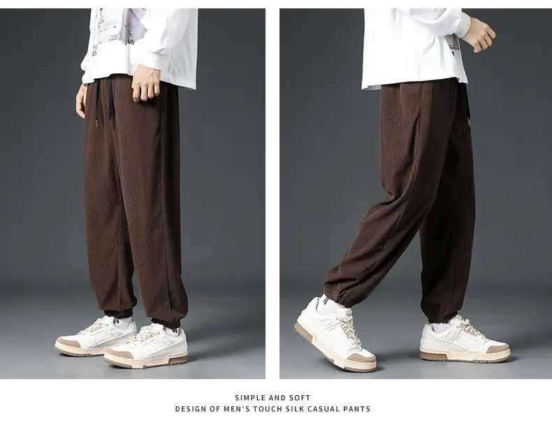 Men Brown Loose Fit Sweatpants Casual Summer — feature 18