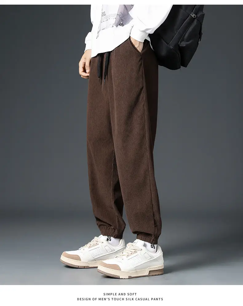 Men Brown Loose Fit Sweatpants Casual Summer — feature 19