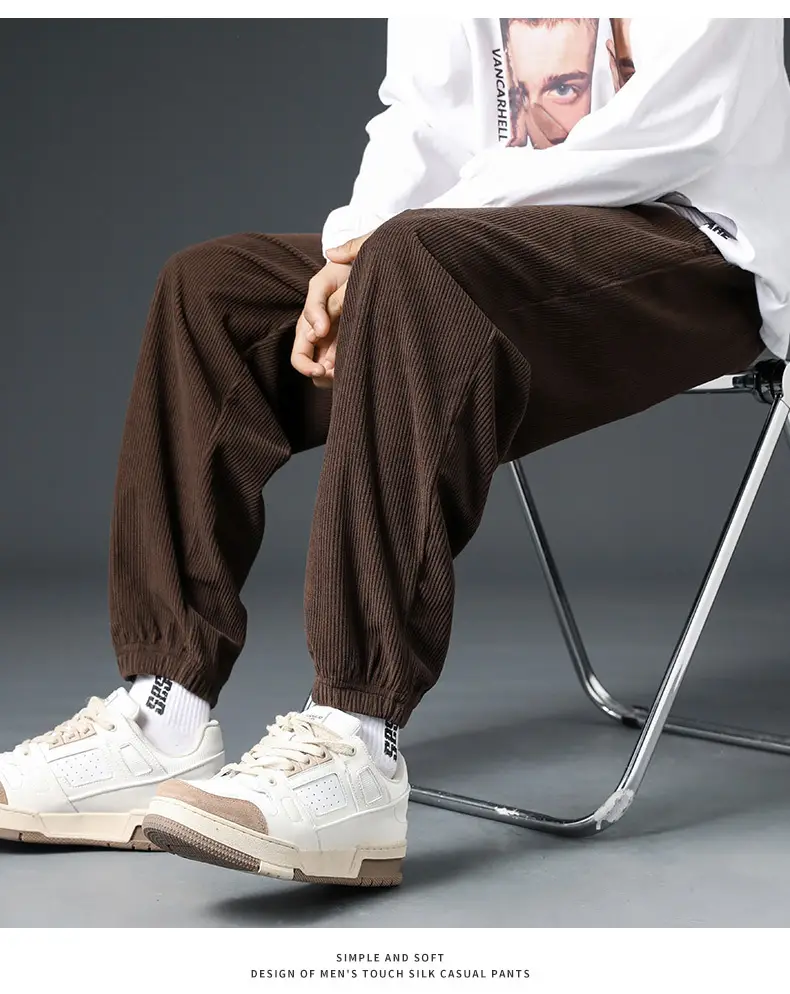 Men Brown Loose Fit Sweatpants Casual Summer — feature 20