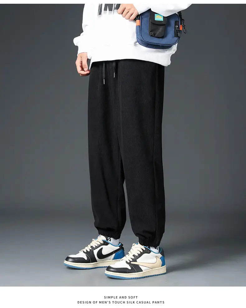 Men Brown Loose Fit Sweatpants Casual Summer — feature 9