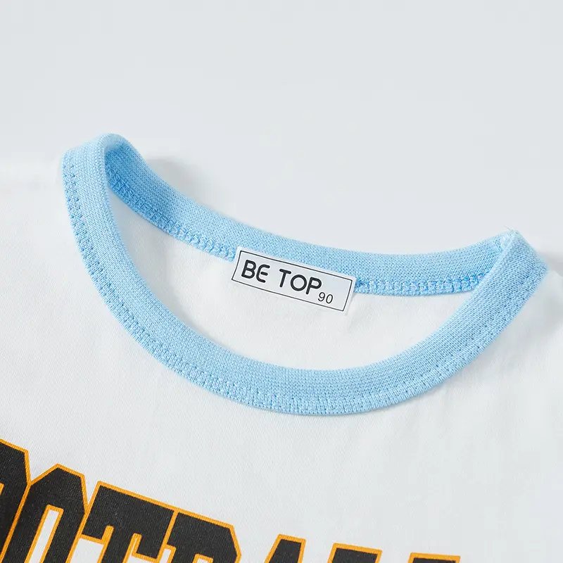 Kids Football Dinosaur T-Shirt White Blue Short Sleeve - Image 3