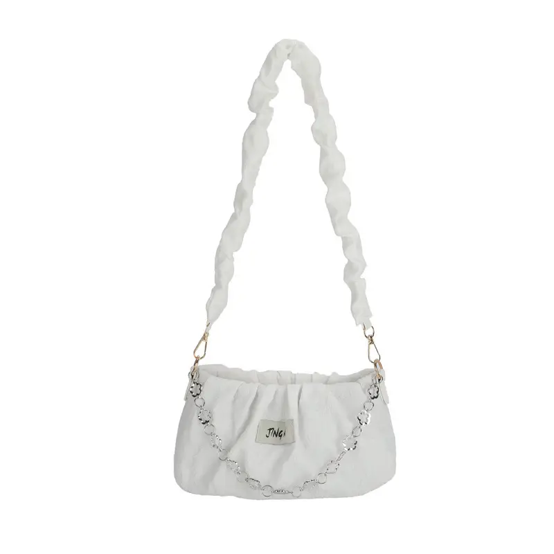 White Pleated Crossbody Bag for Women 2026 - Image 6