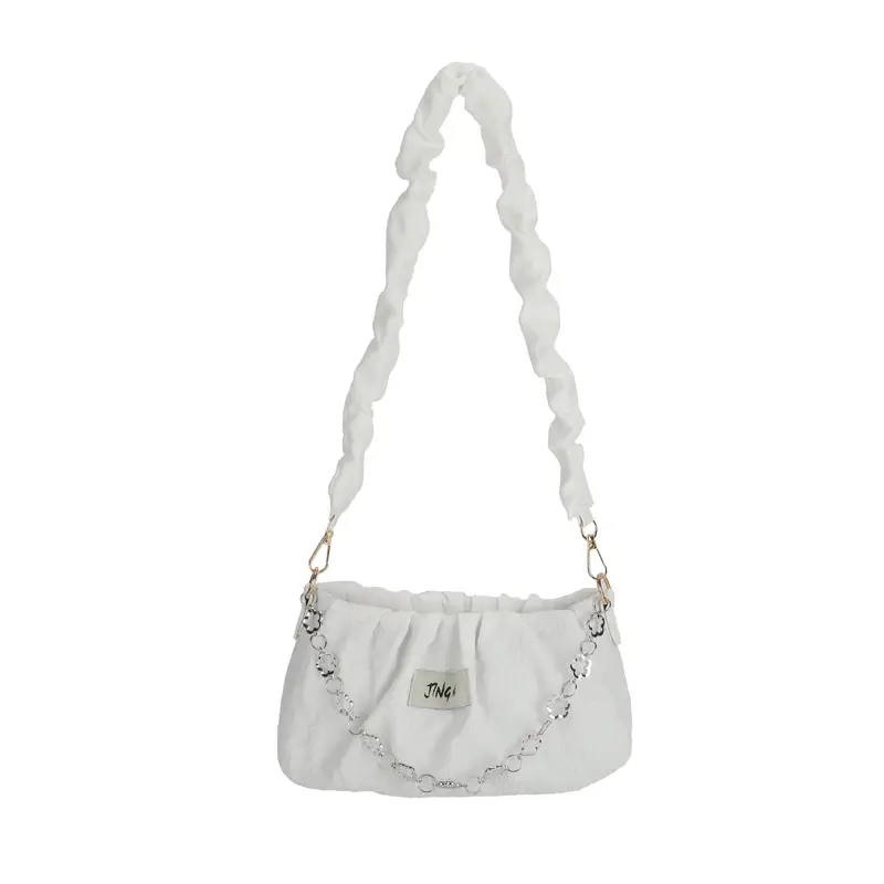 White Pleated Crossbody Bag for Women 2026 - Image 7