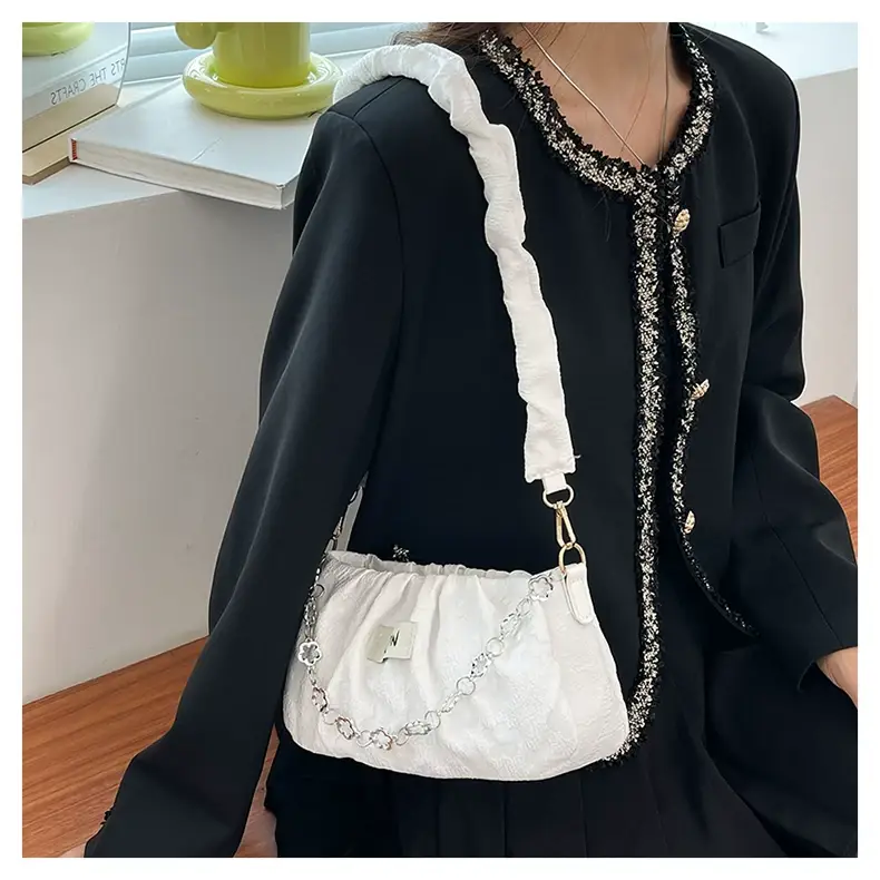 White Pleated Crossbody Bag for Women 2026 — feature 10