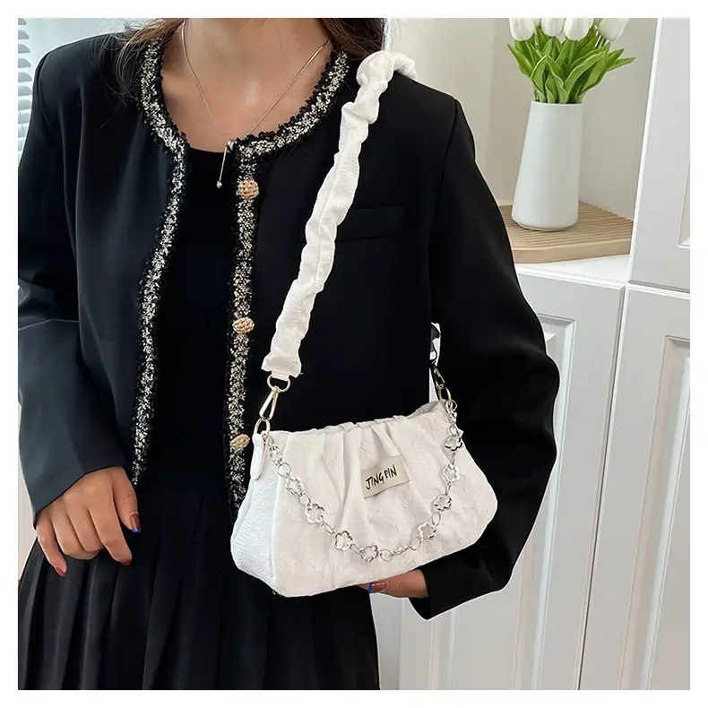 White Pleated Crossbody Bag for Women 2026 — feature 11
