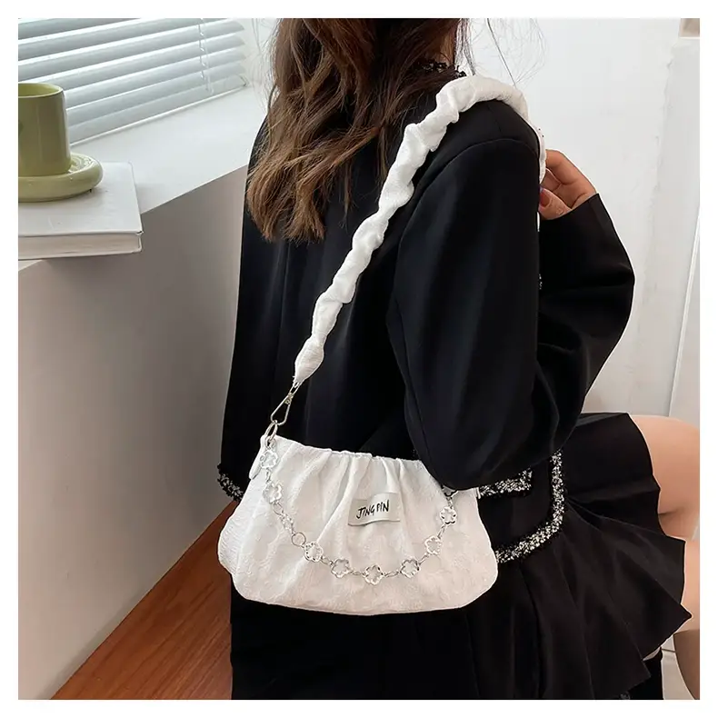 White Pleated Crossbody Bag for Women 2026 — feature 13