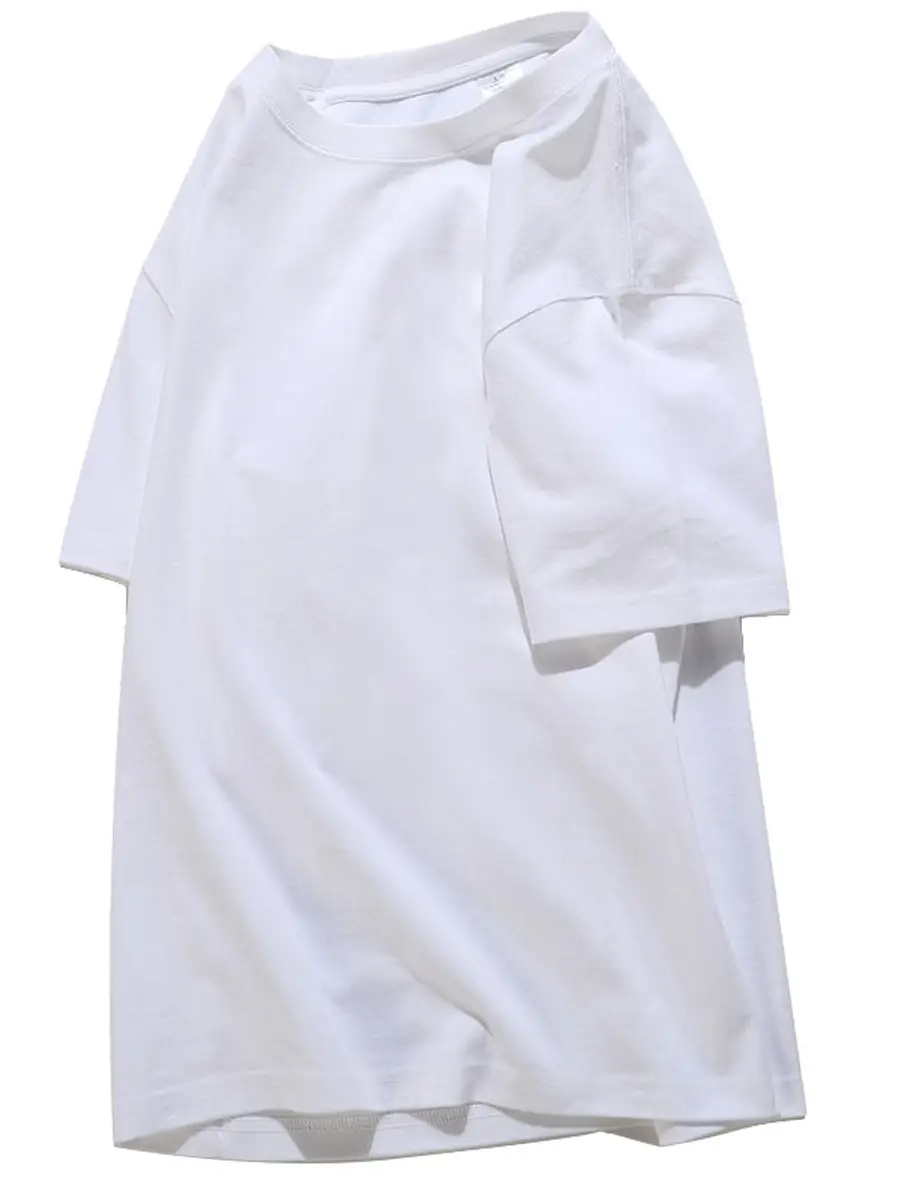 2023 White Cotton T-Shirt Round Neck Siro Spin - Image 4