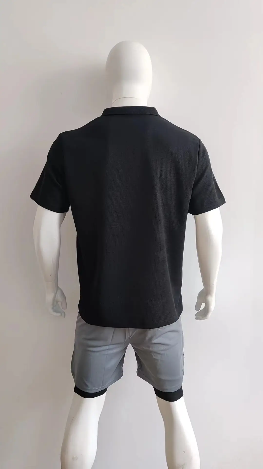 Men's Grey Heavy Waffle Polo T-Shirt — feature 28