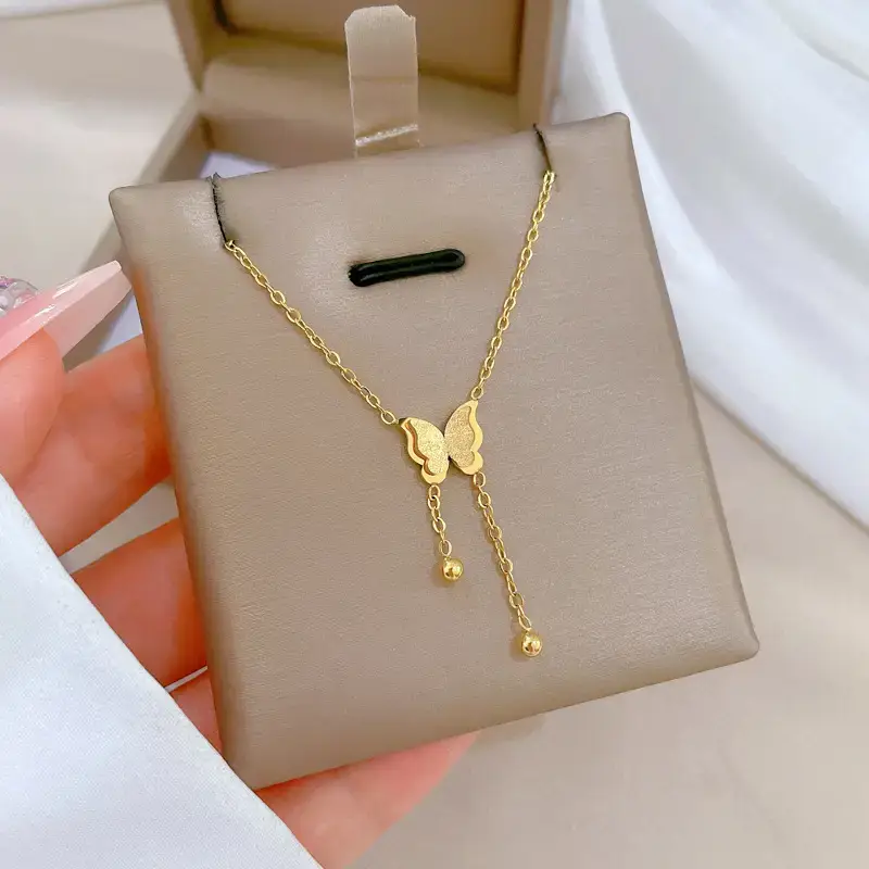 Ultra Simple Butterfly Tassel Necklace for Women — feature 7