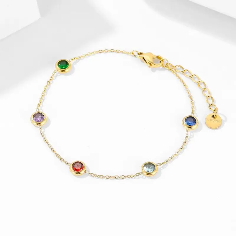 Golden Colorful Titanium Steel Bracelet for Women