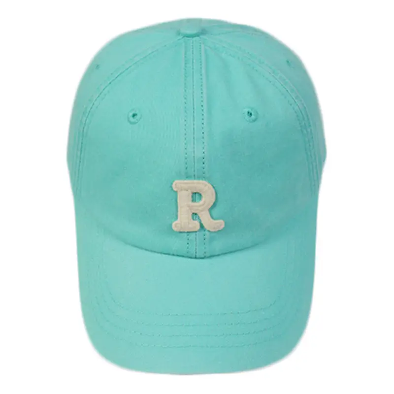 R Logo Baseball Cap Green Cotton UV Sunshade - Image 4