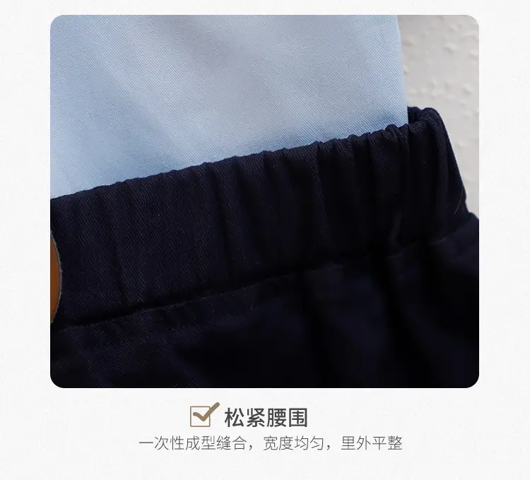 Korean Boys' Suit White Shirt Black Shorts Bow Tie Strap Shorts — feature 11
