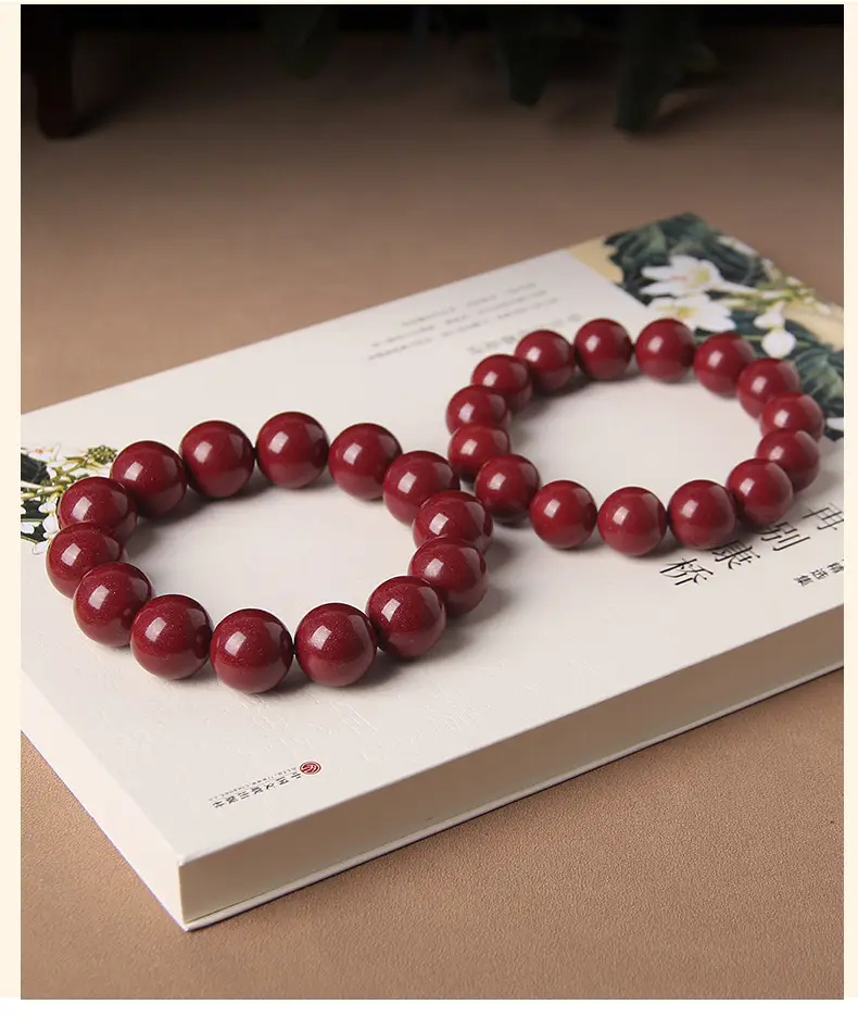 Natural Cinnabar Bracelet Women's Gold Sand Life Year Gift — feature 13