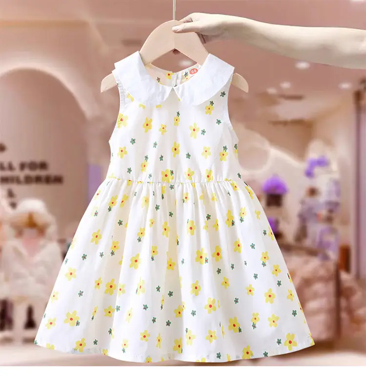 Girls Floral Vest Dress Summer 2025 White — feature 6