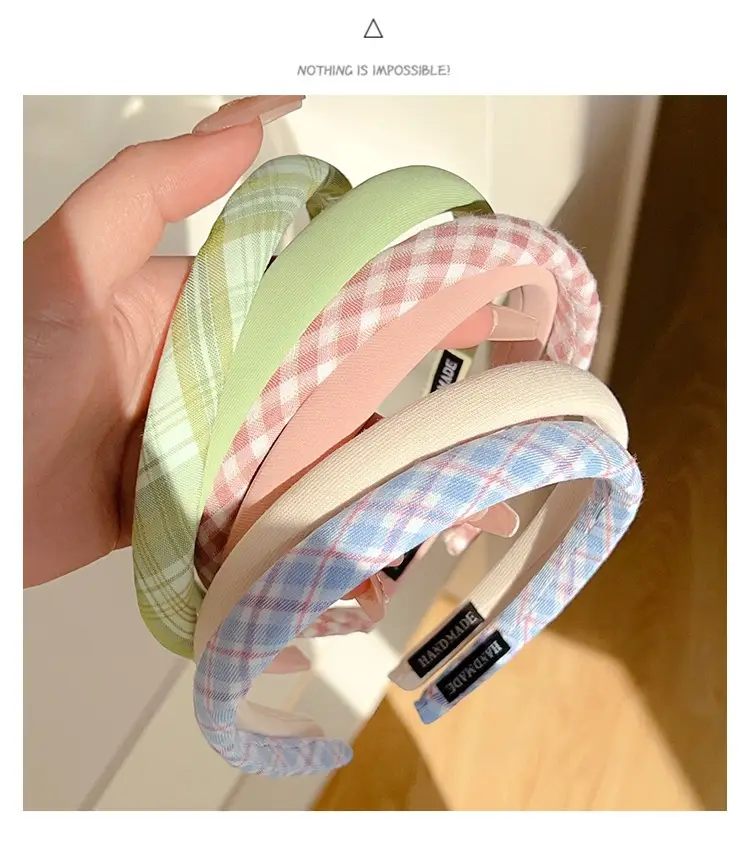 French Plaid Hair Band Sweet All-match College Style — feature 10