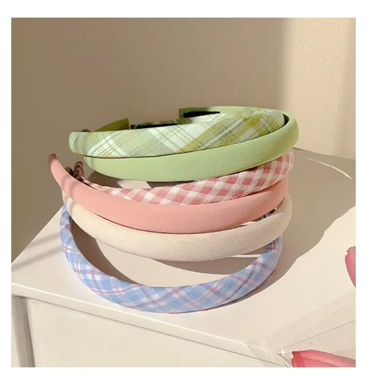 French Plaid Hair Band Sweet All-match College Style — feature 12