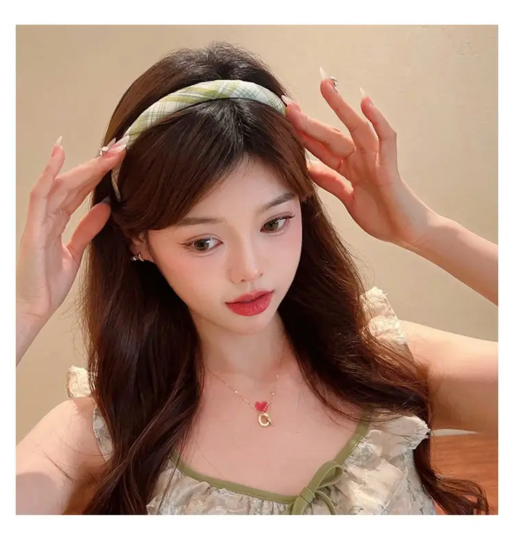 French Plaid Hair Band Sweet All-match College Style — feature 13