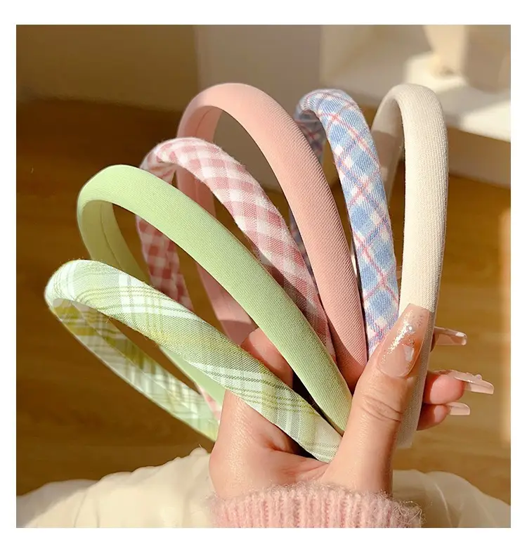 French Plaid Hair Band Sweet All-match College Style — feature 14