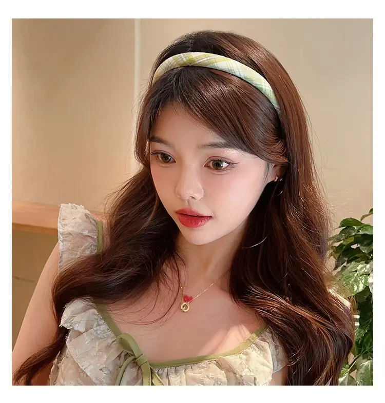 French Plaid Hair Band Sweet All-match College Style — feature 18