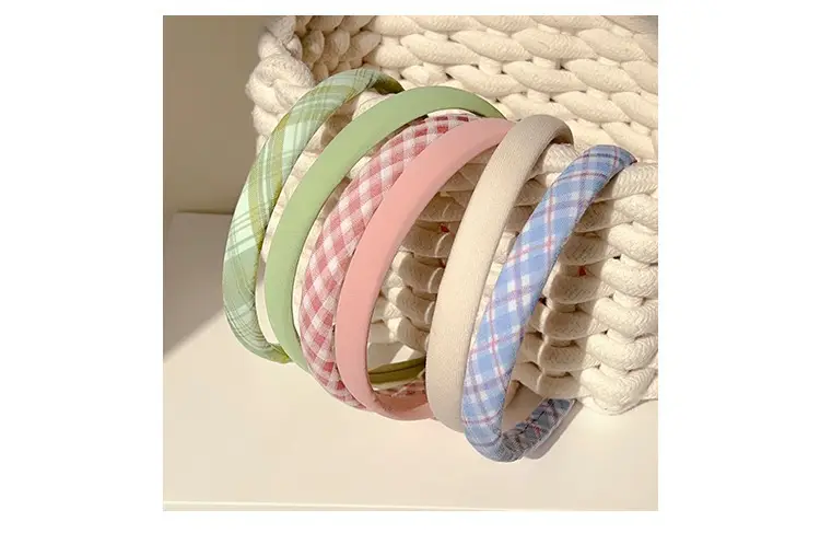 French Plaid Hair Band Sweet All-match College Style — feature 3