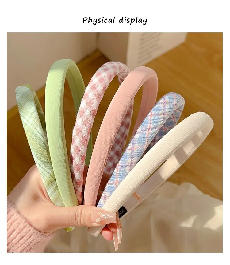 French Plaid Hair Band Sweet All-match College Style — feature 6