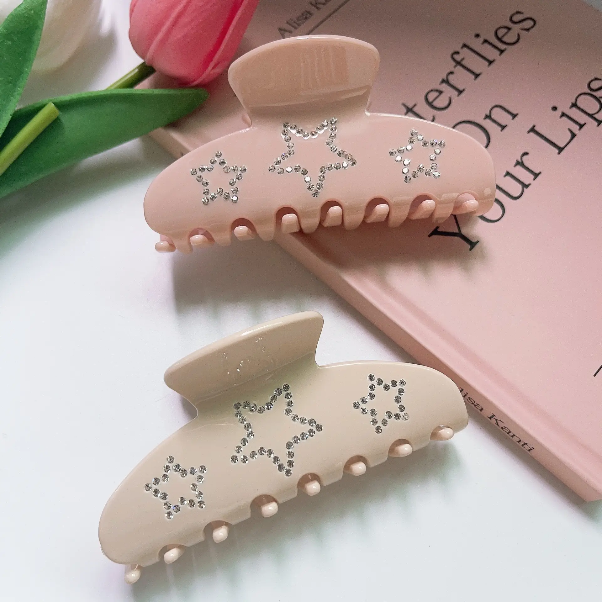 Double Diamond Hair Clips for Girls with Star Design - Image 5