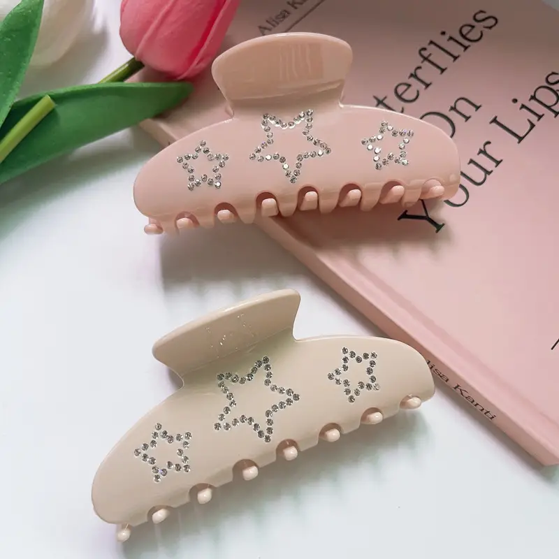 Double Diamond Hair Clips for Girls with Star Design — feature 9