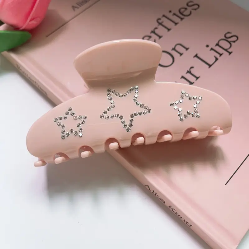 Double Diamond Hair Clips for Girls with Star Design - Image 2