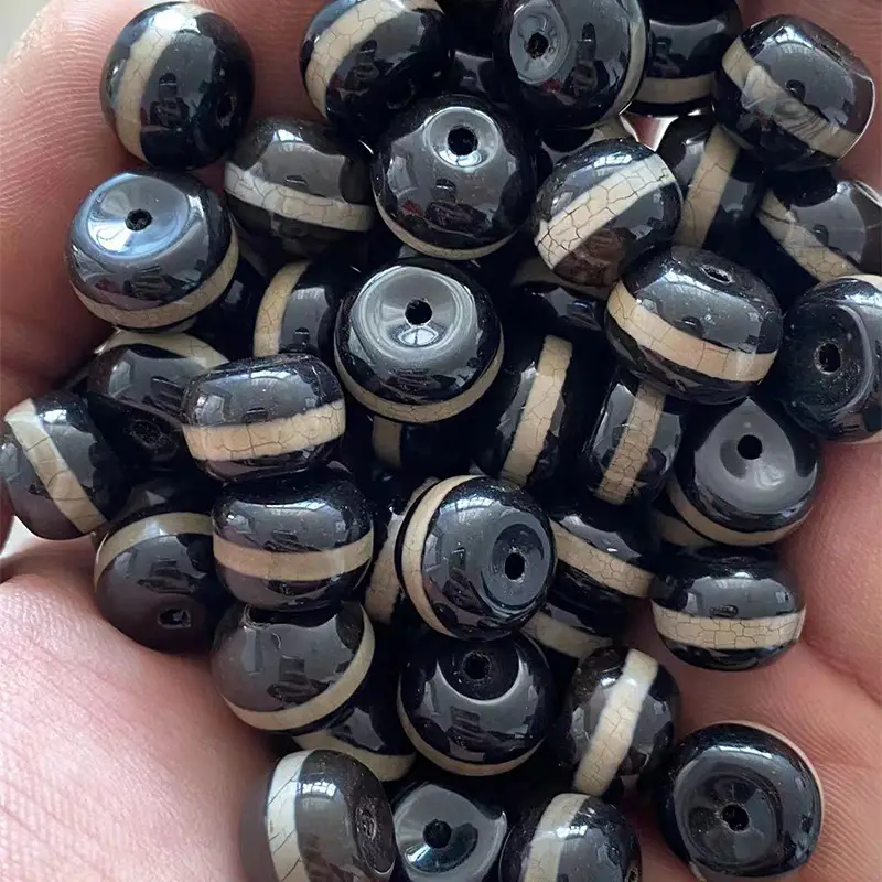 Natural Agate 10x14mm High Gloss Day Beads - Image 2