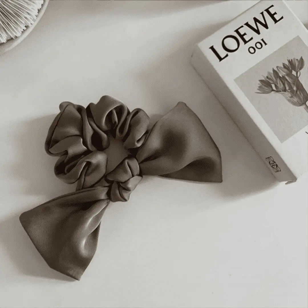 Black Satin Bow Hair Rope for Women — feature 11