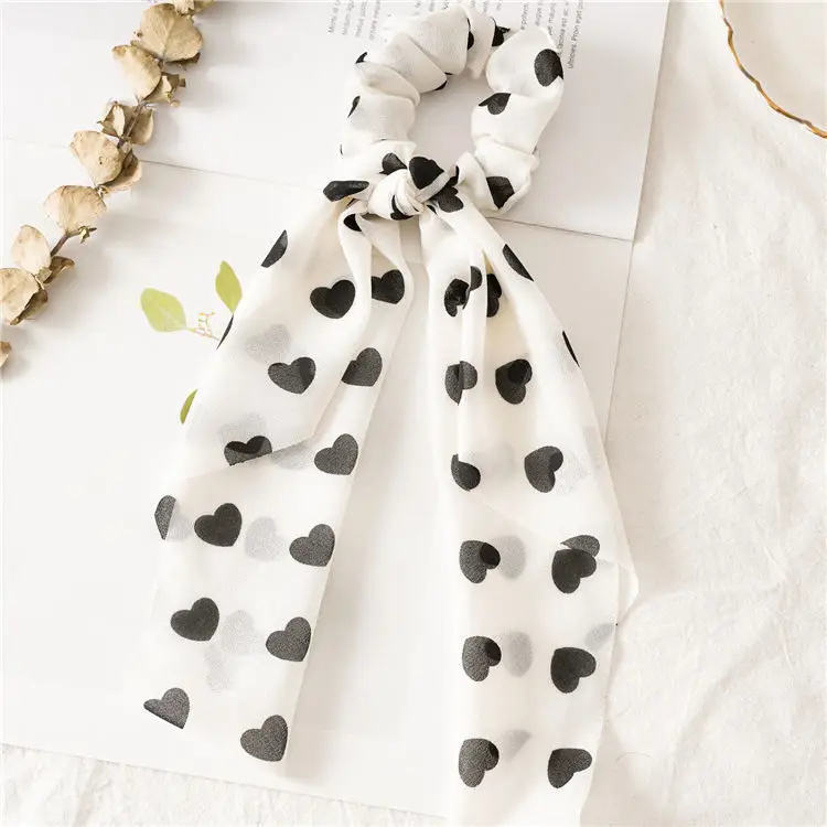 Black Satin Bow Hair Rope for Women