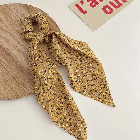 Black Satin Bow Hair Rope for Women