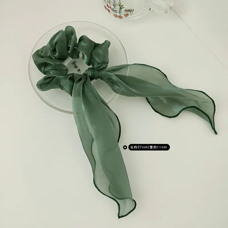 Black Satin Bow Hair Rope for Women