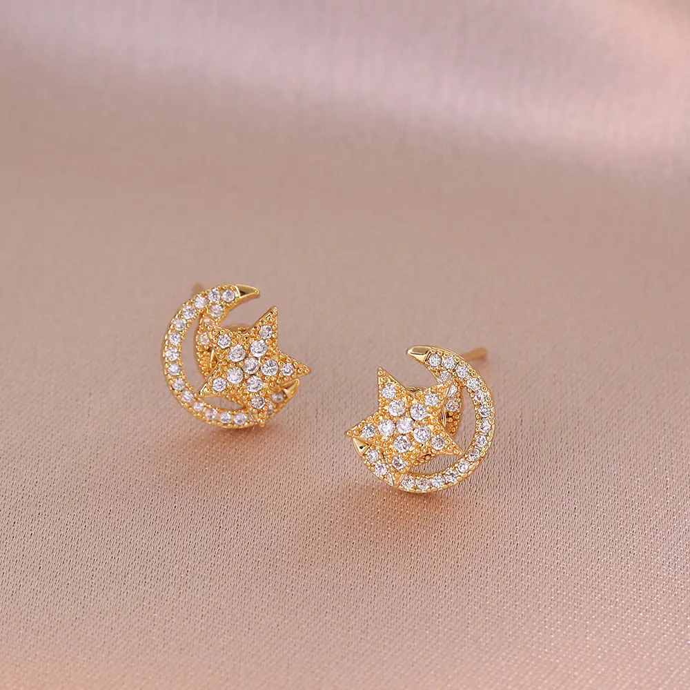 Gold Plated 3-Piece Necklace Set with Star Moon Design - Image 8