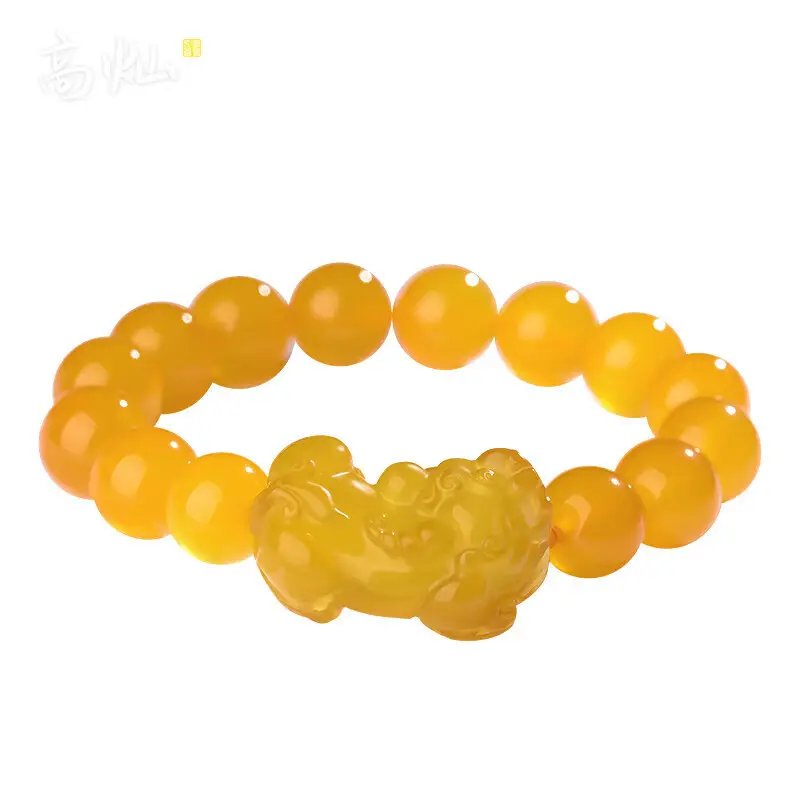 Natural Yellow Agate Crooked Head Bracelet 10-14mm - Image 5