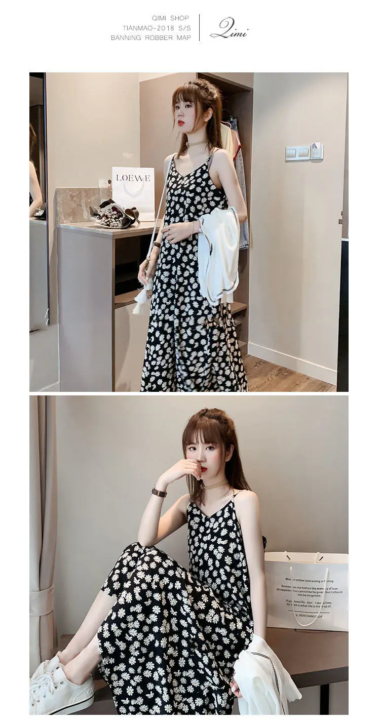 2023 Daisy Floral Chiffon Dress Fairy Slim Dress — feature 4