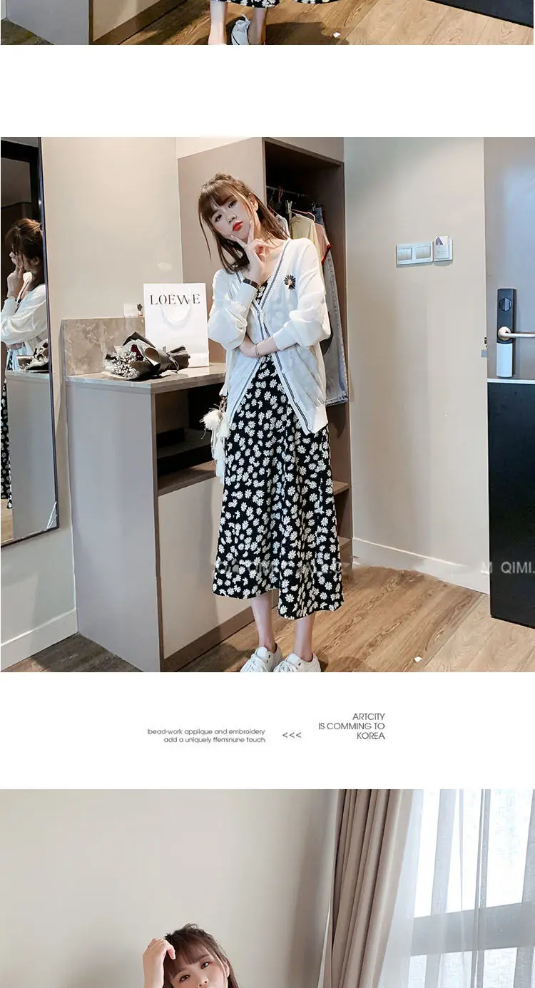 2023 Daisy Floral Chiffon Dress Fairy Slim Dress — feature 5