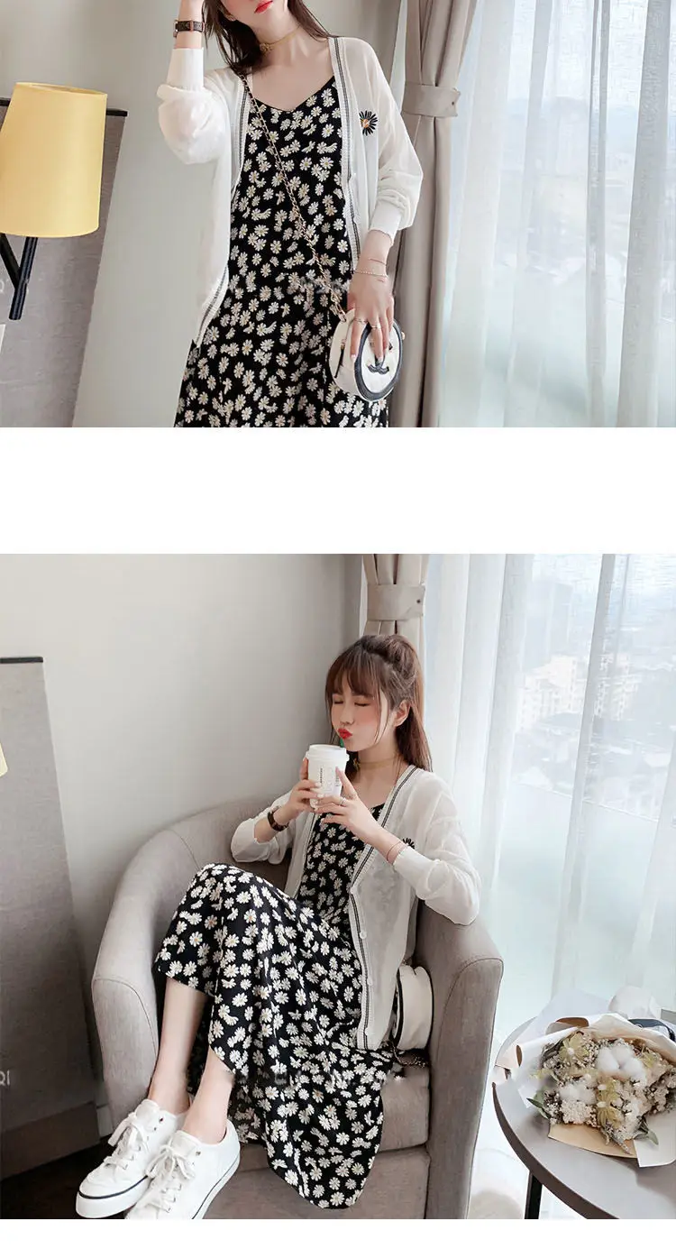 2023 Daisy Floral Chiffon Dress Fairy Slim Dress — feature 6