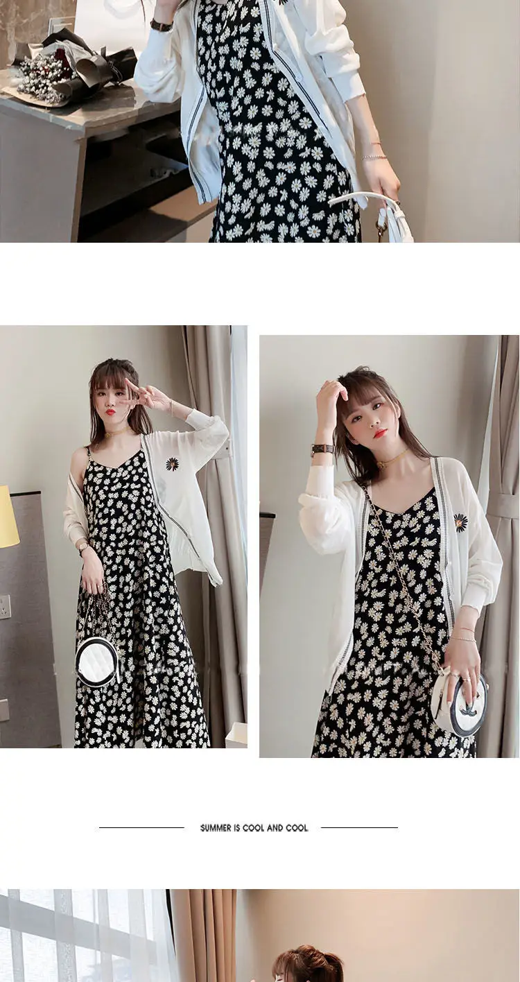 2023 Daisy Floral Chiffon Dress Fairy Slim Dress — feature 8