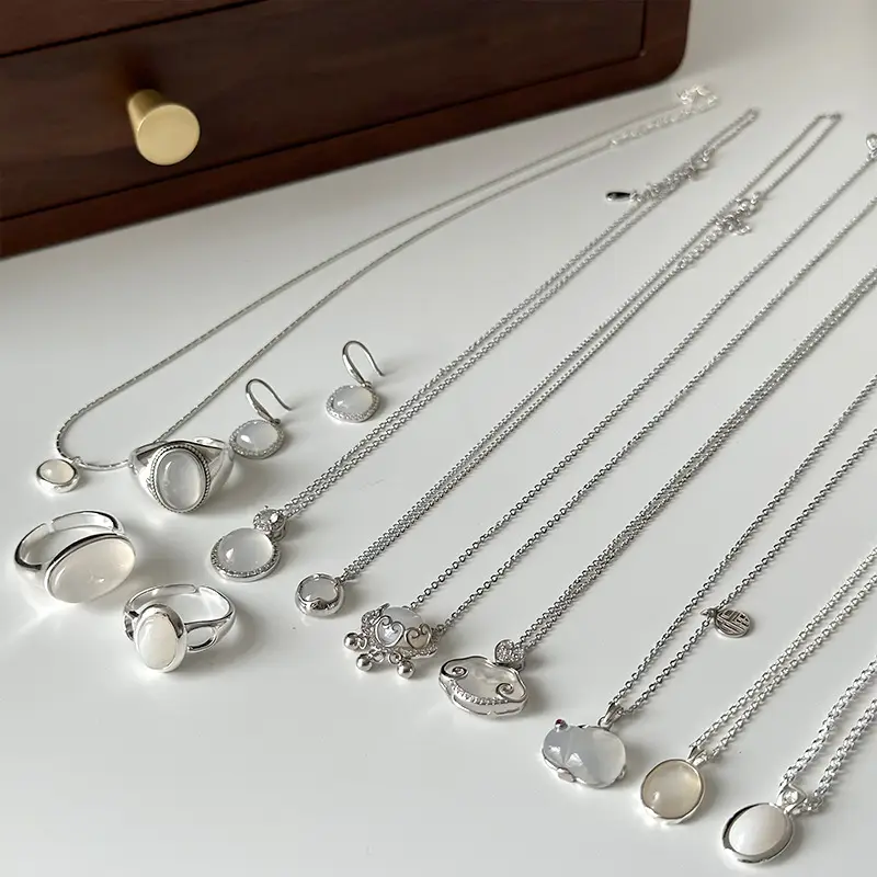 White Chalcedony Dangle Earrings for Women — feature 10