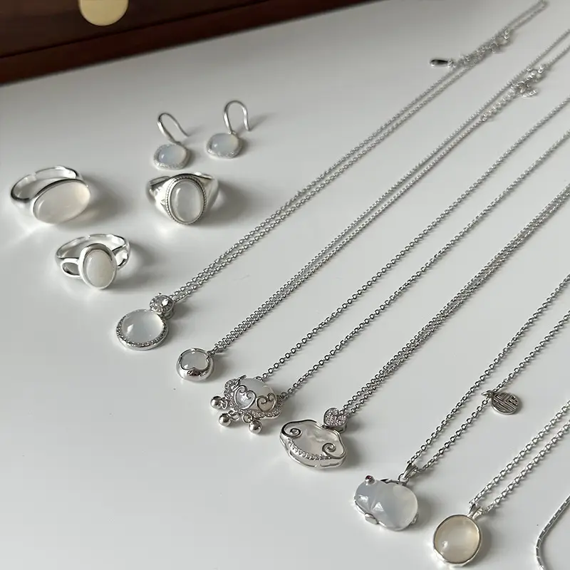 White Chalcedony Dangle Earrings for Women — feature 11