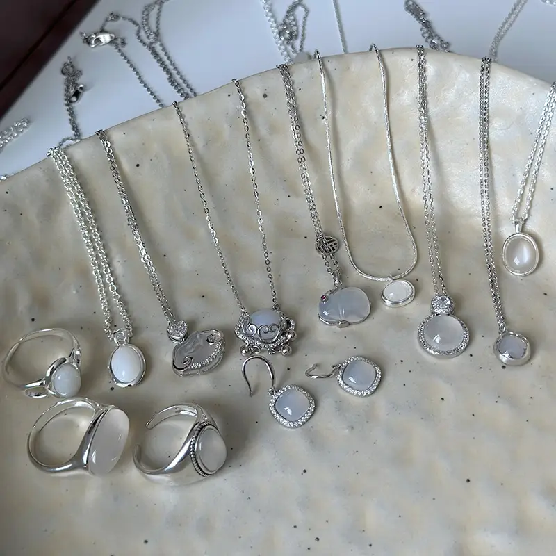 White Chalcedony Dangle Earrings for Women — feature 2